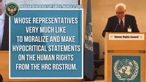 Russian Deputy Foreign Minister Sergey Ryabkov speaks on the deplorable human rights