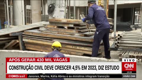 Após gerar 430 mil novas vagas, construção civil deve crescer 4,5% em 2023, diz estudo | VISÃO CNN