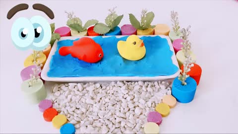 Making A Lovely Swimming Pool For Fish And Ducks With Dynamic Sand