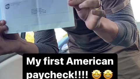 Recently arrived Cuban refugee gets emotional after his first American paycheck