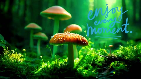 Mushrooms in the forest , enjoy the moment
