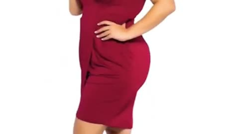 Women Plus Size Sleeveless Deep V || Neck Bodycon Wrap Dress