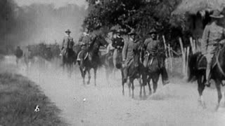 25th Infantry Returning From Mt. Ariat (1900 Original Black & White Film)