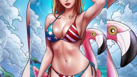 Independence Day Bikini Beauty Digital Art