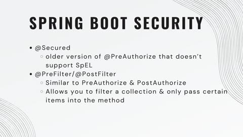 Spring Boot pt. 39: Security (5/9) Method Level Security @PreAuthorize