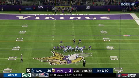 Cowboys vs. VIkings CRAZY end to 1st half