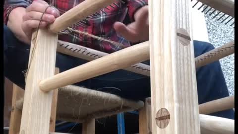 Finishing a hand made sugan chair