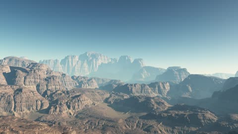 Mountains of Mars during a sunny day