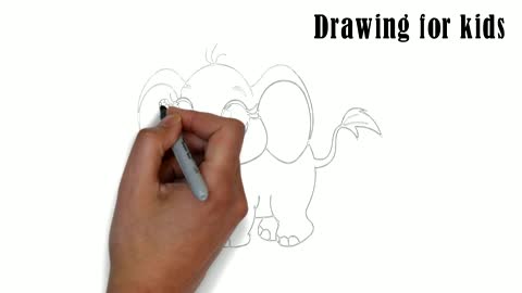 How to draw a cute elephant