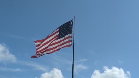 Proud American! Had to stop and pay respect to the flag!