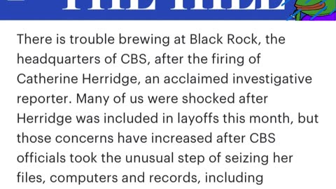 NEWSFLASH - CBS has fired Catherine Herridge and seized all of her Files,