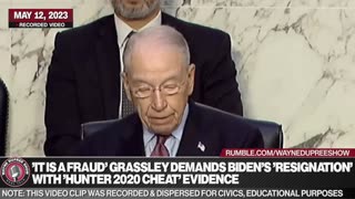 Sen. Grassley Is Frustrated over Biden Investigation