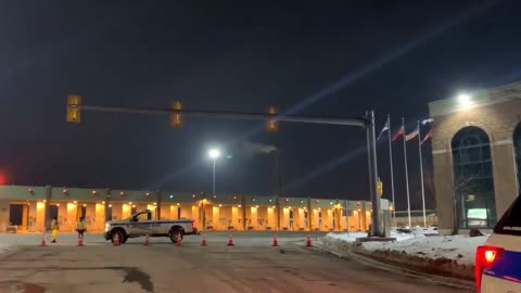 No traffic in sight last night at the Ambassador Bridge. A historic moment for the busiest border crossing in North America. The bridge is mostly closed