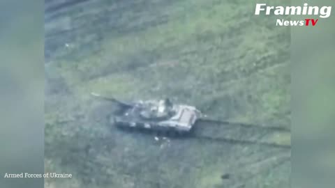 Tentara Ukraina meledakkan tank Rusia dengan rudal Javelin yang mematikan
