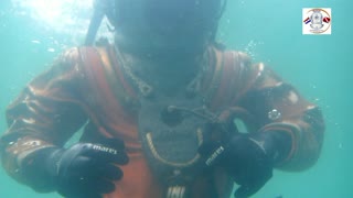 DWEG 2014 helmet diving weekend Andre dives the Siebe Gorman diving helmet