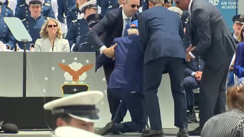Joe Biden gets Embarrassed as he falls at Air Force Graduation Ceremony