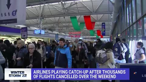 AIRLINES PLAYING CATCH-UP AFTER THOUSANDS OF FLIGHTS CANCELLED OVER THE WEEKEND