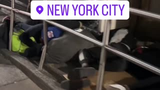 NYC illegals sleeping on sidewalks