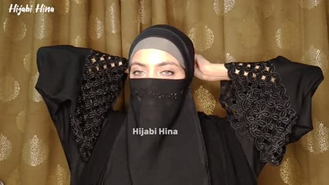 Black Elegant Hijab With Niqab Tutorial || Summer Hijab Tutorial || Black Hijab Style