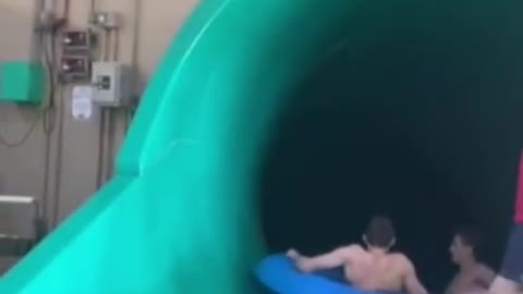 Us moaning a lifeguards name while going down the slide