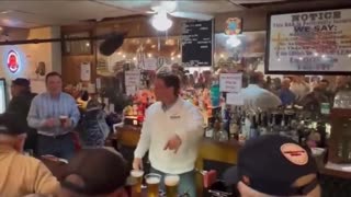 Florida Gov. Ron DeSantis spent the evening bartending in Nevada