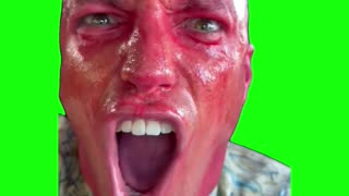 Red Screaming Man In A Car | Green Screen