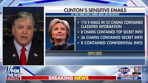 Hannity talking about Killary's deleted emails. Crimes against children coming to fake news