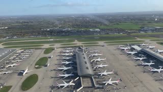 British Airways take off from London Heathrow International Airport in 4K.