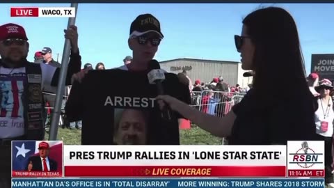 Trump Supporter at rally in Texas: Arrest Alvin Bragg