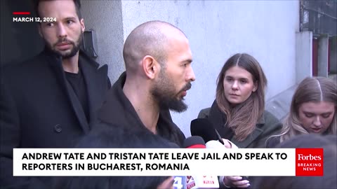 Andrew Tate And Tristan Tate Leave Jail And Speak To Reporters In Bucharest, Romania