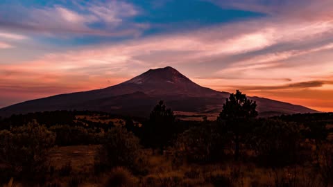 Sunset Iztaccihuatl Free To Use Video Loop (No Copyright)