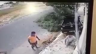 Truck Flies Into Civilians On Sidewalk