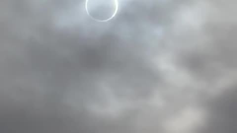 View of "ring of fire" eclipse from Nevada desert, United States