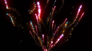 Rainbow Fireworks Loop.Motion Graphic video. Visual Effect video. Motion Backdrop.