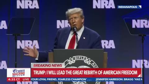 Donald Trump at the 2023 NRA-ILA Leadership Forum in Indianapolis on April 14, 2023