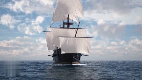 Sailing Ship 3D Animation and Flip Fluid Ocean CGI VFX