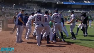 Ramón Laureano charges the Astros dugout, a breakdown