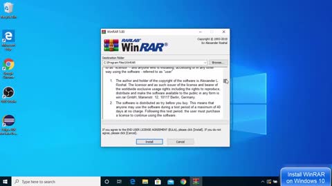 how to install WinRaR on Windows 10