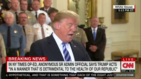 Trump SLAMS WH Anonymous Source, NY Times and CNN