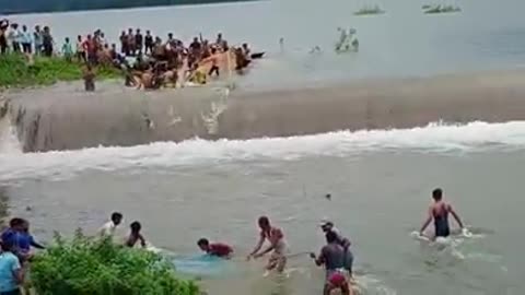 Mass Fishing,Fish Jumping Out From The Net | Village Fishing |