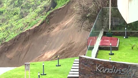 Apartment building left on edge of landslide in Chile