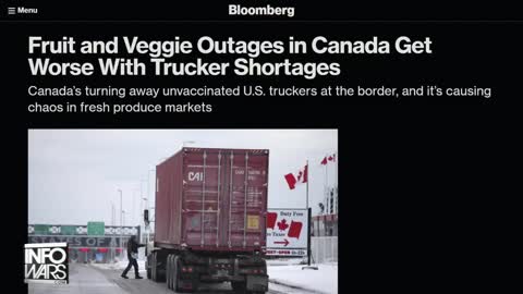 Trucker Strike Over Vaccine Mandates Causes Major Food Outages Across Canada