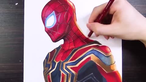 Master hand-painted Iron Spider-Man suit with content suitable for learning