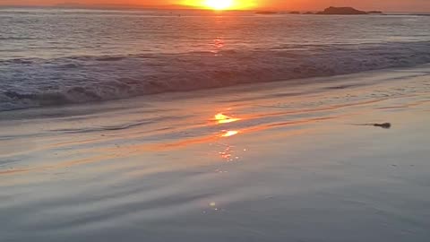 Slow motion Sunset at Laguna Beach, California