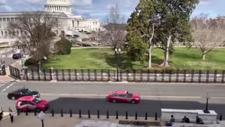 The US Capitol in Washington DC was enclosed by a fence today.