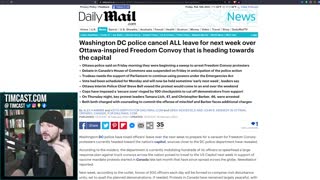 Trudeau's Riot Cops CRACKDOWN On Freedom Truckers Purging Protest, DC Police Prepare For US Convoy