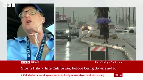 storm hilary- flooding cuts off palm springs in california BBC NEWS