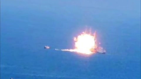 The Ukrainian Navy have Distroyed another Russian vessel near the Snake Island in the Black Sea.