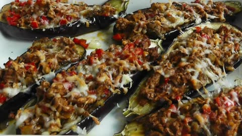 Lamb Mince stuffed Aubergines How to cook video recipe Thai Food Masterful
