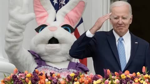 THE EASTER BUNNY BABYSITS JOE BIDEN. AMERICANS EVERYWHERE ARE BEAMING WITH PRIDE!!